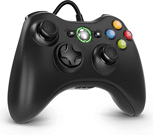 Diswoe Xbox 360 Controller, PC Controller USB Wired Joystick Gamepad for Xbox 360, Improved Ergonomic Design Controller for Xbox 360 Slim PC with Windows Vista/7/8/8.1/10