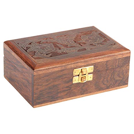 Handcrafted Wooden Jewelry Box from Indian Gifts