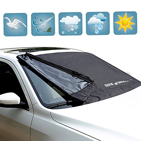 KDL Windshield Snow Covers Oxford Cloth Windshield Sun Snow Cover Fits Most Cars,CRVs And SUVs-L