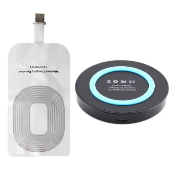 Wireless Charger SheenRoad Qi Wireless Charging Charger Pad with Qi Wireless Charging Receiver Kit for Apple iPhone 6 47