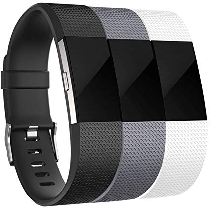 Vancle Replacement Bands Compatible for Fitbit Charge 2 Bands, Soft Silicone Accessory Strap for Fitbit Charge 2 Band/Fitbit Charge 2 Small Large, No Tracker