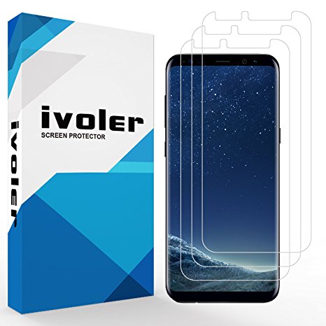 [3 Pack] Samsung Galaxy s8 Plus Screen Protector iVoler [Case Friendly], [Full Coverage], [Anti-Bubble] Wet Liquid Applied TPU Screen Protector [NOT Tempered Glass], Lifetime Replacement - HD Clear