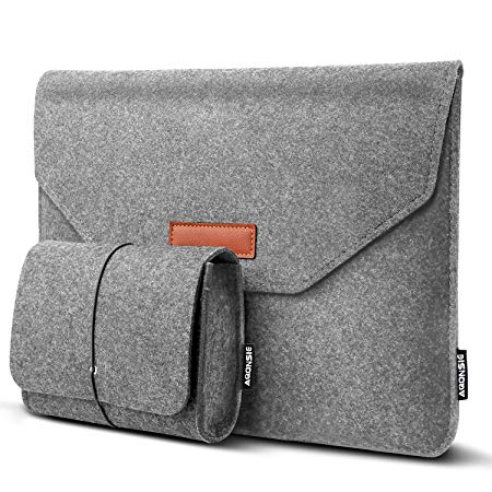 13-13.3" laptop bag with extra storage pouch,13.3-inch felt sleeve Ultrabook laptop case for 13-inch MacBook Pro 2016/2017/2018,13" MacBook Air 2018, iPad Pro 12.9 laptop bag (Nylon Sticky/Light Gray)