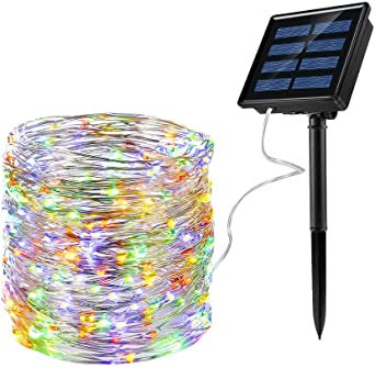 Ankway Solar Led Fairy Lights (200led 72ft 9 Modes), IP65 Waterproof Powered Fairy Lights Copper Wire String Lights for Garden Outdoor Indoor Christmas Party Decorations (Warm White   Multicolor)