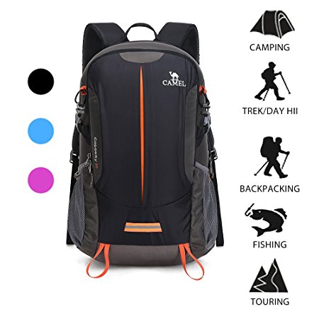 Camel Waterproof Hiking Backpack Travel Backpack Outdoor Backpack Lightweight & Durable