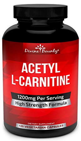 Acetyl L-Carnitine Capsules 1200mg per Serving - L Carnitine Supplement 120 Vegetarian Capsules