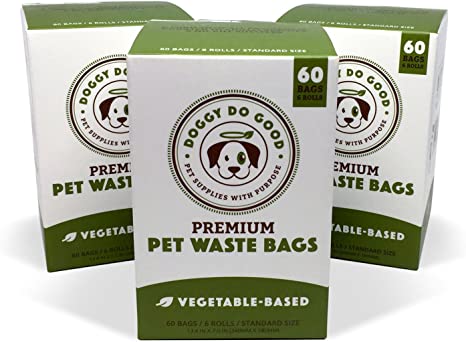 Certified Home Compostable Dog Poop Bags | Dog Waste Bags | Unscented, 38% Vegetable-Based & Eco-Friendly, Thick & Leak Proof, Easy Open | Standard Size | 180 Count