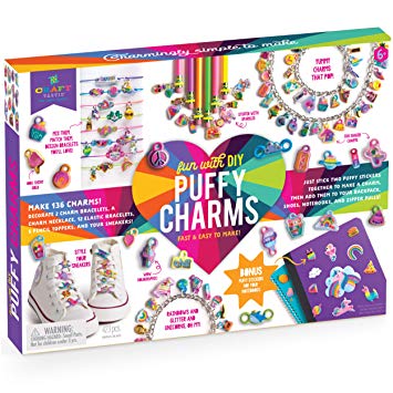 Craft-tastic - Fun with DIY Puffy Charms - Makes 136 Charms! - Decorate Bracelets, a Necklace, Pencil Toppers, & More!