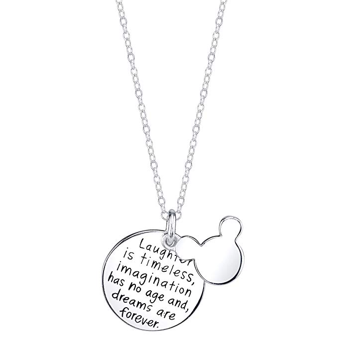 Luvalti “Laughter is Timeless, Imagination has no Age, and Dreams are Forever” Necklace - Round Pendant Necklace - Makes The Perfect