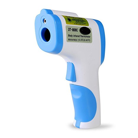 Megadream Digital Gun Handheld Non-contact Body IR Infrared Laser Temperature Thermometer with Backlight LCD for Family Baby Child Adult