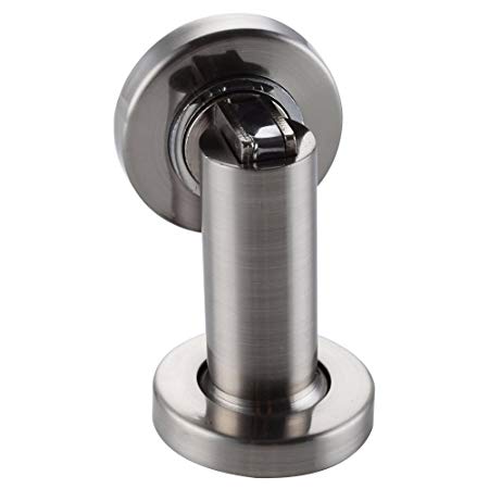 KES HDS300-2 Heavy Duty Magnetic Doorstop/Door Holder with Catch Conceal Screw Mount, Brushed Nickel