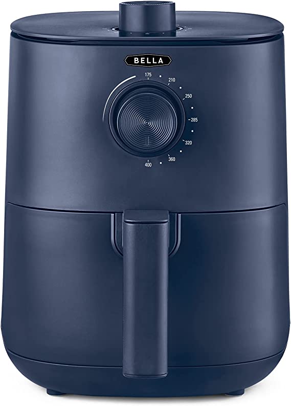 BELLA 2.9QT Manual Air Fryer, No Pre-Heat Needed, No-Oil Frying, Fast Healthy Evenly Cooked Meal Every Time, Removeable Dishwasher Safe Non Stick Pan and Crisping Tray for Easy Clean Up, Matte Blue