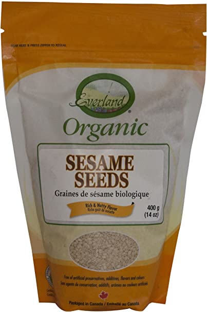 Everland Organic White Hulled Sesame Seeds, 400gm