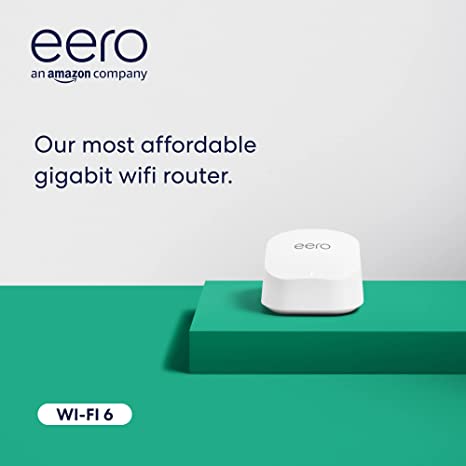 Introducing Amazon eero 6  dual-band mesh Wi-Fi 6 router, with built-in Zigbee smart home hub and 160MHz client device support