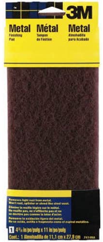 3M Hand Sanding Metal Finishing Pad, 4.375 in by 11 in, Maroon, Medium (7414NA)