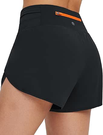 BALEAF Women's Quick Dry Athletic Running Shorts with Liner 3" Workout Sports Shorts Zipper Pocket