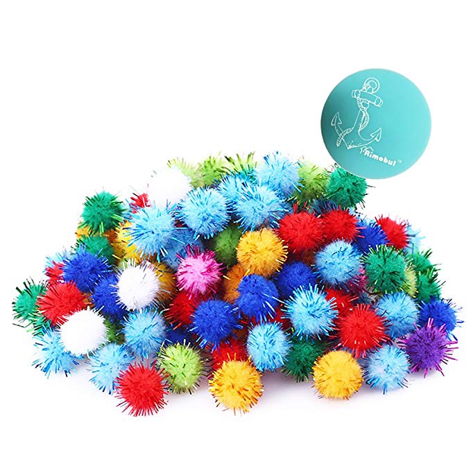 Rimobul Assorted Color Sparkle Balls My Cat's All Time Favorite Toy - 1.5" - 50 Pack