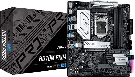 ASRock H570M Pro4 Compatible Intel 10th and 11th Generation CPU (LGA1200) with H570 Chipset MicroATX Motherboard