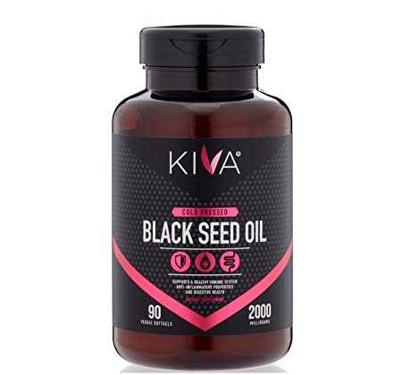 Kiva Black Seed Oil Capsules - Organic, Cold-pressed and RAW (90 Softgels)