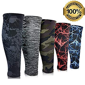 Compression Calf Sleeves (1 Pair) Leg Compression Socks for Shin Splints & Calf Pain Relief, Perfect for Men Women Runners Cycling, Improve Performance