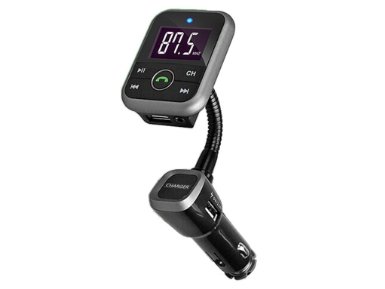 SolidPin Bluetooth Car MP3 Audio Player FM Transmitter Modulator Wireless Radio Adapter Kit with Hands free Calls & Charger for iPhone & Android Smartphones - Support Aux, USB or SD Card Input, Black