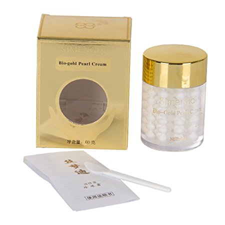 Simengdi Bio Gold Pearl Gel - Golden Night Cream for Face - Wrinkle Reduce Nourishing Cream - Spot Fading Treatment with Ginseng Ganoderma, Mineral Oil, Chinese Herbs and Pearl Powder 2 Ounce