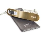Travi Blue Digital Luggage Scale 110lb50kg Capacity with Beep and Tare Function - Lifetime Warranty - Anodised Gold