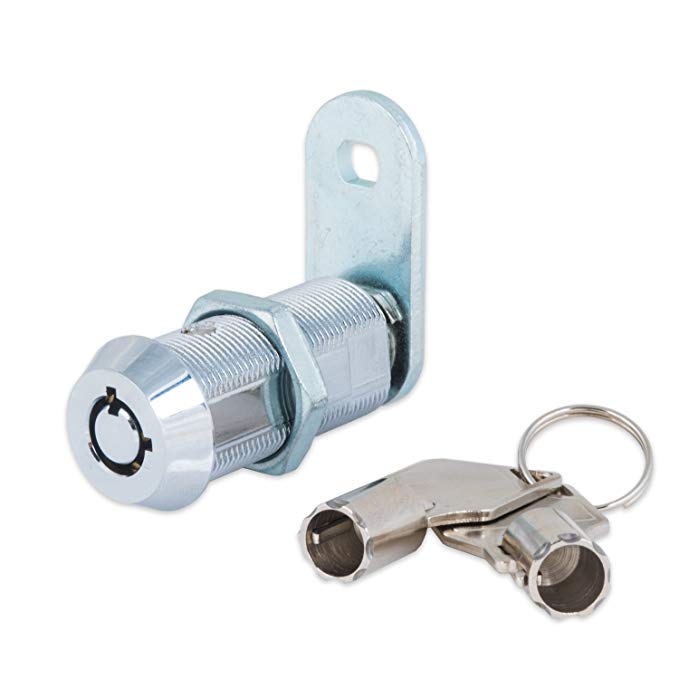 FJM Security 2400AXL-KA Tubular Cam Lock with 1-1/2" Cylinder and Chrome Finish, Keyed Alike