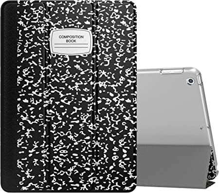 MoKo Case Fit 2018/2017 iPad 9.7 6th/5th Generation - Slim Lightweight Smart Shell Stand Cover with Translucent Frosted Back Protector Fit Apple iPad 9.7 Inch 2018/2017,Notebook Black(Auto Wake/Sleep)