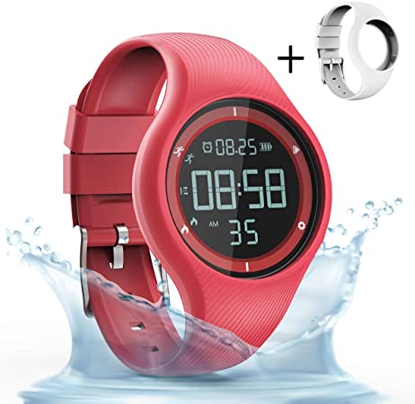 synwee Sports Fitness Tracker Watch,IP68 Waterproof, Non-Bluetooth, with Pedometer/Vibration Alarm Clock/Timer,for Kid Children Teen Boys Girls Women