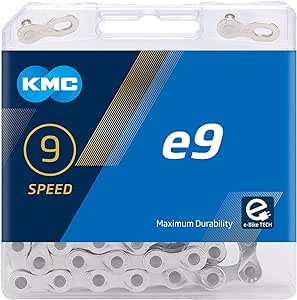 KMC E9 9 Speed E-Bike Chain, Silver, 122 Link