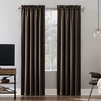 Sun Zero Oslo Theater Grade Extreme 100% Blackout Rod Pocket Curtain Panel, 52" x 95", Cocoa