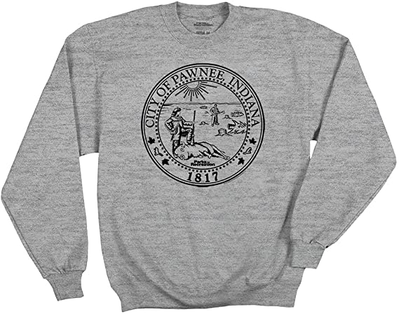 Ripple Junction Parks & Recreation Adult Unisex Pawnee Seal Fleece Crew Sweatshirt