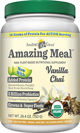 Amazing Grass Amazing Meal Vanilla Chai, 30 servings, 26.4 Ounces