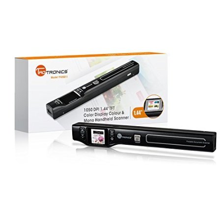 TaoTronics® Handheld Mobile Portable Document scanner 1050 DPI 1.44'TFT Colour & Mono, Color Display (For Photo, Reciepts, Books,JPG/PDF Format Selection, Micro SD Card required but not included)