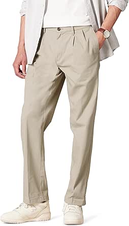 Amazon Essentials Men's Classic-Fit Wrinkle-Resistant Pleated Chino Pant (Available in Big & Tall)