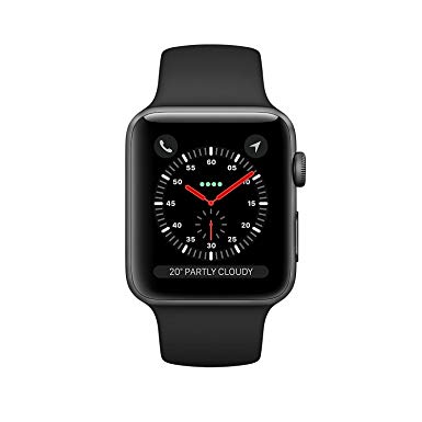 Apple Watch Series 3 (GPS), 38mm Space Gray Aluminum Case with Black Sport Band - MQKV2LL/A (Certified Refurbished)
