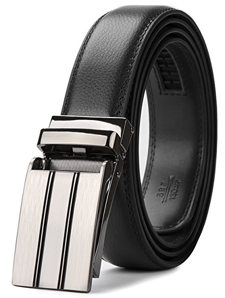 JASGOOD Men’s Genuine Leather Ratchet Dress Belt for men with Automatic Buckle,In a Nice Gift Box