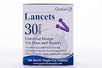 Easy Glide 30 Gauge Lancets - Comfortable and Accurate Blood Glucose Testing - Fits Most Lancing Devices (100ct)