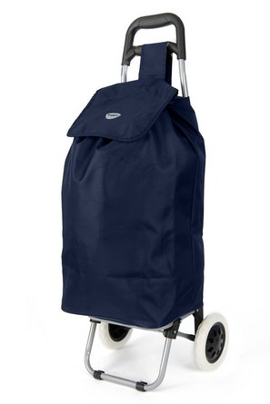 23" Lightweight Wheeled Shopping Trolley, Hard Wearing & Light Weight Polyester Rolling Push Trolley, 47L, 1 Year Guarantee