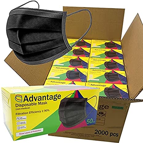 ADVANTAGE - 3-Ply Disposable Face Masks with Elastic Earloop