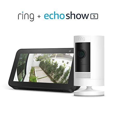 Ring Stick Up Cam Battery with Echo Show 5 (Charcoal)