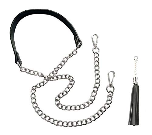 Purse Chain Strap - Replacement for Shoulder and Crossbody Bag, Adjustable 51 inch Long and 0.8 inch Wide, Black with Silver Clasp, by Beaulegan