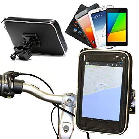 Motorbike & Bicycle Mount And Protective Water Resistant Case Suitable for all 7" Devices Including TomTom, Garmin, Navman, Navigon, eReaders, And Phone Brands. Including: Garmin Nuvi 2595lmt, Samsung Galaxy Tab P1000 & P1010, Eken 7" inch Google Android Touchpad, HTC Flyer, Tabtech M7, 52577, Commtiva FM6, MAIPAD MX7650, ViewSonic ViewPad 7, Velocity Micro T301 Cruz Tablet Device, eLocity A7, Archos 70, Herotab C8, Acer Iconia Tab A100