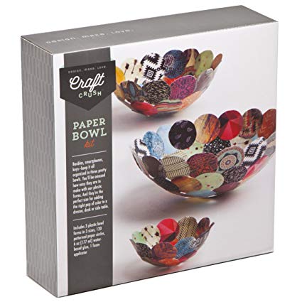 Craft Crush Paper Bowls - Make 3 DIY Different Sized Decorative Bowls - Crafting Kit for Teens & Adults