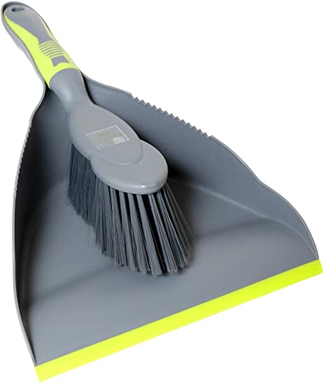 ELITRA Handy Dustpan and Brush Set for Home Kitchen Floor - Gray Green
