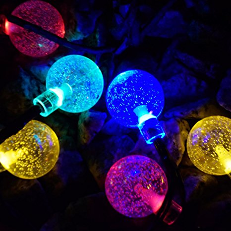 [8 Mode 30LED 20ft] Solar Christmas String Lights Outdoor Multi-color, SolarStar Ball Lights Waterproof Decoration for Home, Garden, Patio, Party, Wedding, Christmas Tree, Halloween