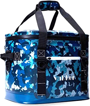 VAKKER 24 Can Insulated Cooler Bag, 3 Days Ice Life, Waterproof, 100% Leakproof, Dustproof Portable Soft Side Cooler Bag, Lunch Box for Outdoor, Camping, Hiking, Beach, Travel, Picnic (Navy Camo)