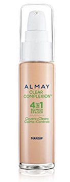 Almay Clear Complexion 500 Beige 4 in 1 Blemish Eraser Makeup 1 oz / 30ml