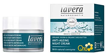 lavera Anti-Aging Night Cream with innovative natural composition of coenzyme Q10, Organic Jojoba Oil & Shea Butter to fight wrinkles, fine lines & signs of skin aging while you sleep – 1.7 Oz